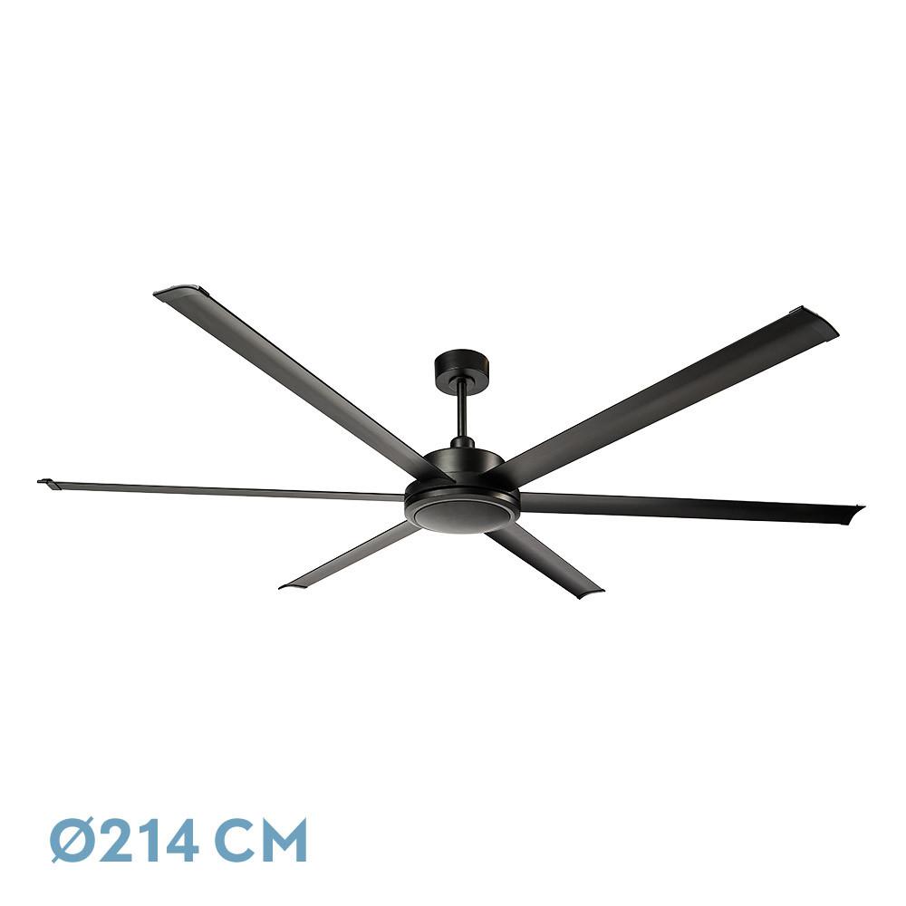 ventilador Dc Sanson Negro Sin Luz 6asp 214d C/remoto Y Temporizador