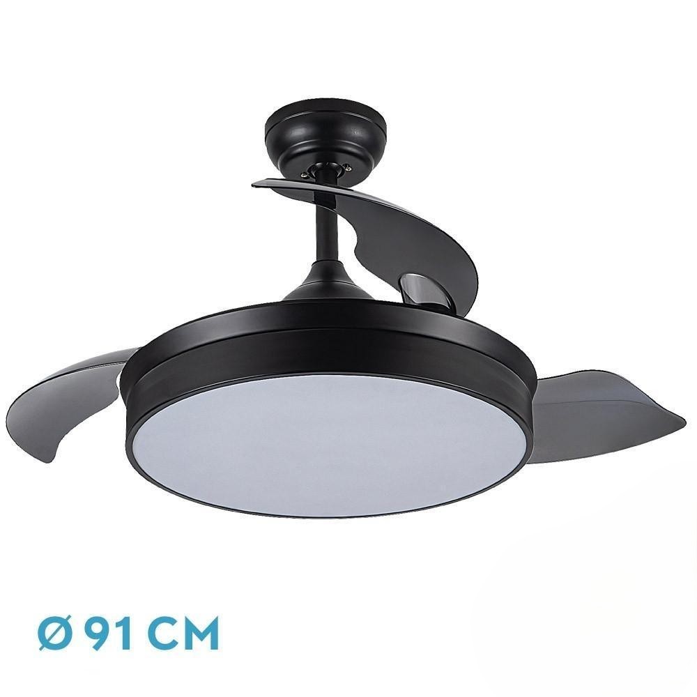 ventilador dc 48w, 4800lm, 3 aspas, 91d, 6 velocidades, 3000-4000-6000k, control remoto, temporizador y memoria, ideal para climatización y confort.