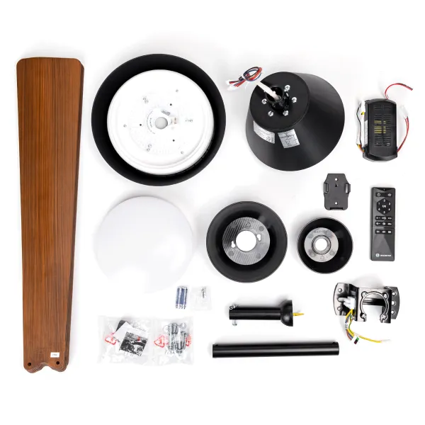 ventilador de techo con luz, 52 pulgadas, 4 aspas, 6 velocidades, color negro - ideal para refrescar ambientes y mejorar la iluminación.