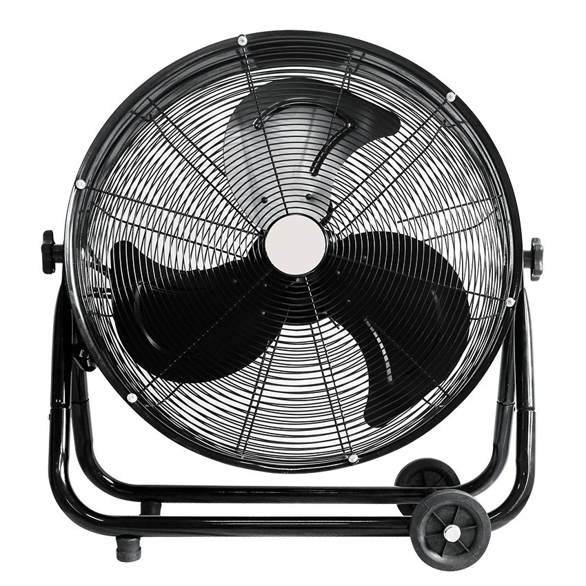 ventilador Industrial Poniente de 180W en negro. Con 3 velocidades y diseño orientable, mide 67,5x75x41 cm. Ideal para grandes espacios, asegura una óptima circulación de aire.