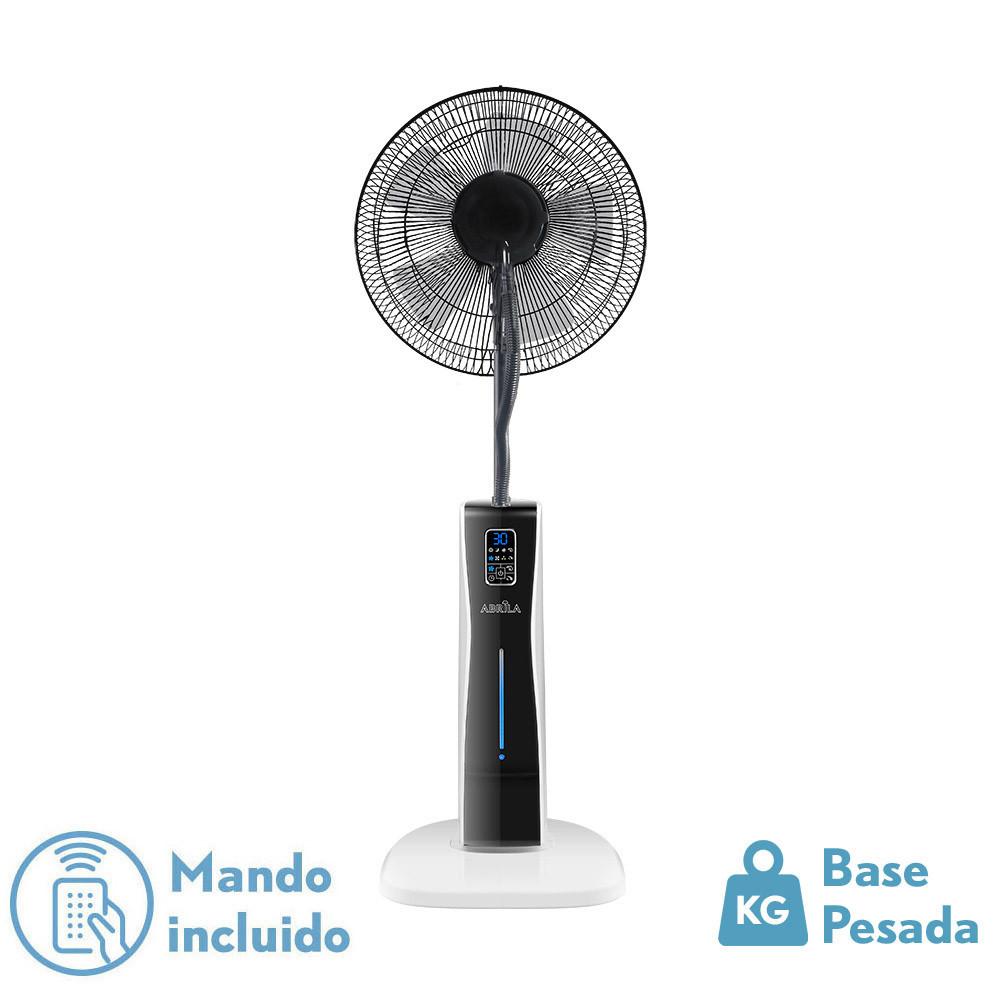 ventilador De Pie Corvo Blan/negro 3 Vel.75w.5Asp  Nebulizador 125x43x40cm  Remoto Y Temporizador, Tanque De Agua 2l